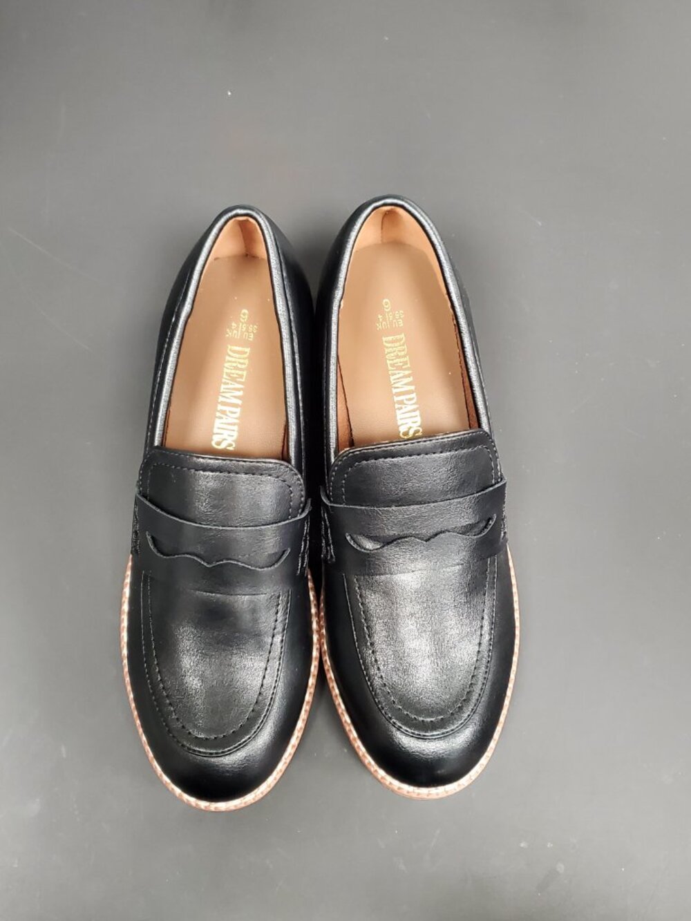 Dream Pair Womens Platform Loafers Size 6 Black